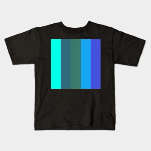 abstract minimalist blue stripe pattern Kids T-Shirt